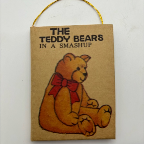 Vintage Set Night Before Christmas Mini Book Ornaments Teddy Bears Taiwan - Picture 3 of 11